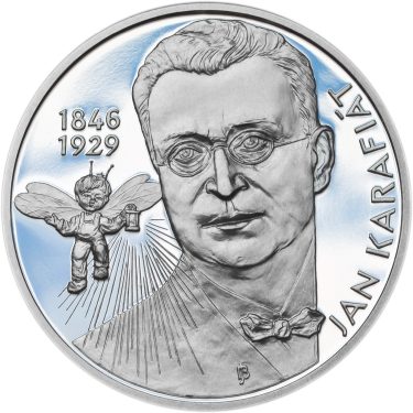 Náhled Averzní strany - Jan Karafiát - Broučci - stříbro 1 Oz proof