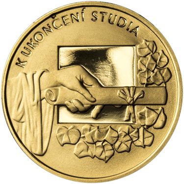 Náhled Averzní strany - K ukončení studia 25 mm zlato Proof