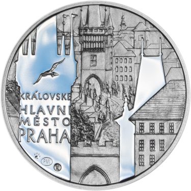 Náhled Averzní strany - Královské hlavní město Praha - stříbro 1 Oz Proof