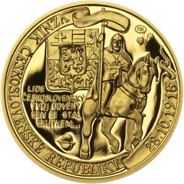 Náhled Averzní strany - Muži 28. října - zlato 1 Oz Proof