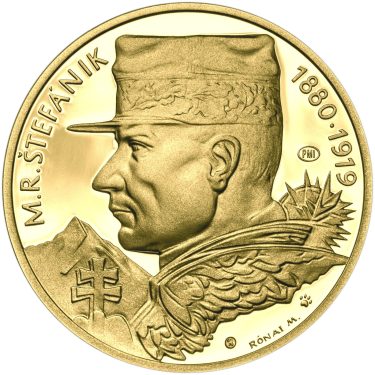 Náhled Averzní strany - Milan Rastislav Štefánik - 1 Oz zlato Proof