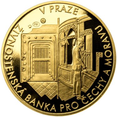 Náhled Averzní strany - První česká banka - Živnostenská banka pro Čechy a Moravu - 1/2 Oz zlato Proof